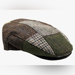 MUCROS TRINITY Patch B Tweed Flat Cap Large